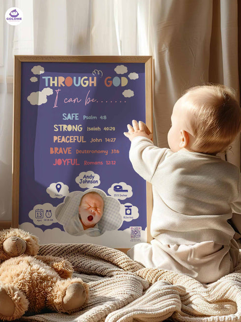 Custom Baby News Superhero Poster – Personalized Wall Art
